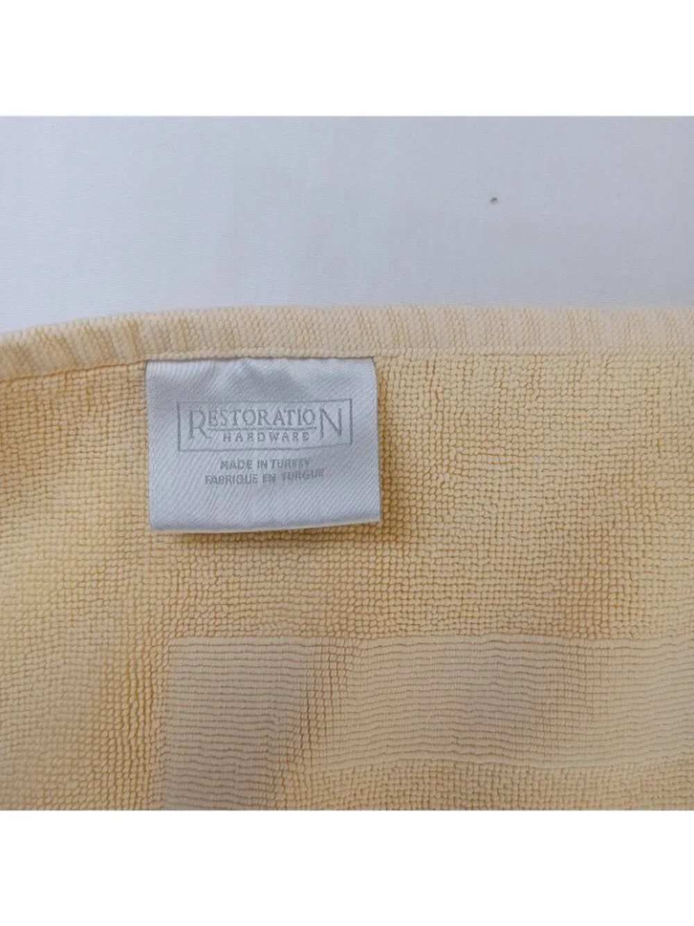 Restoration Hardware Yellow Bath Mat 20x30 Cotton Terry Reversible Bath Rug